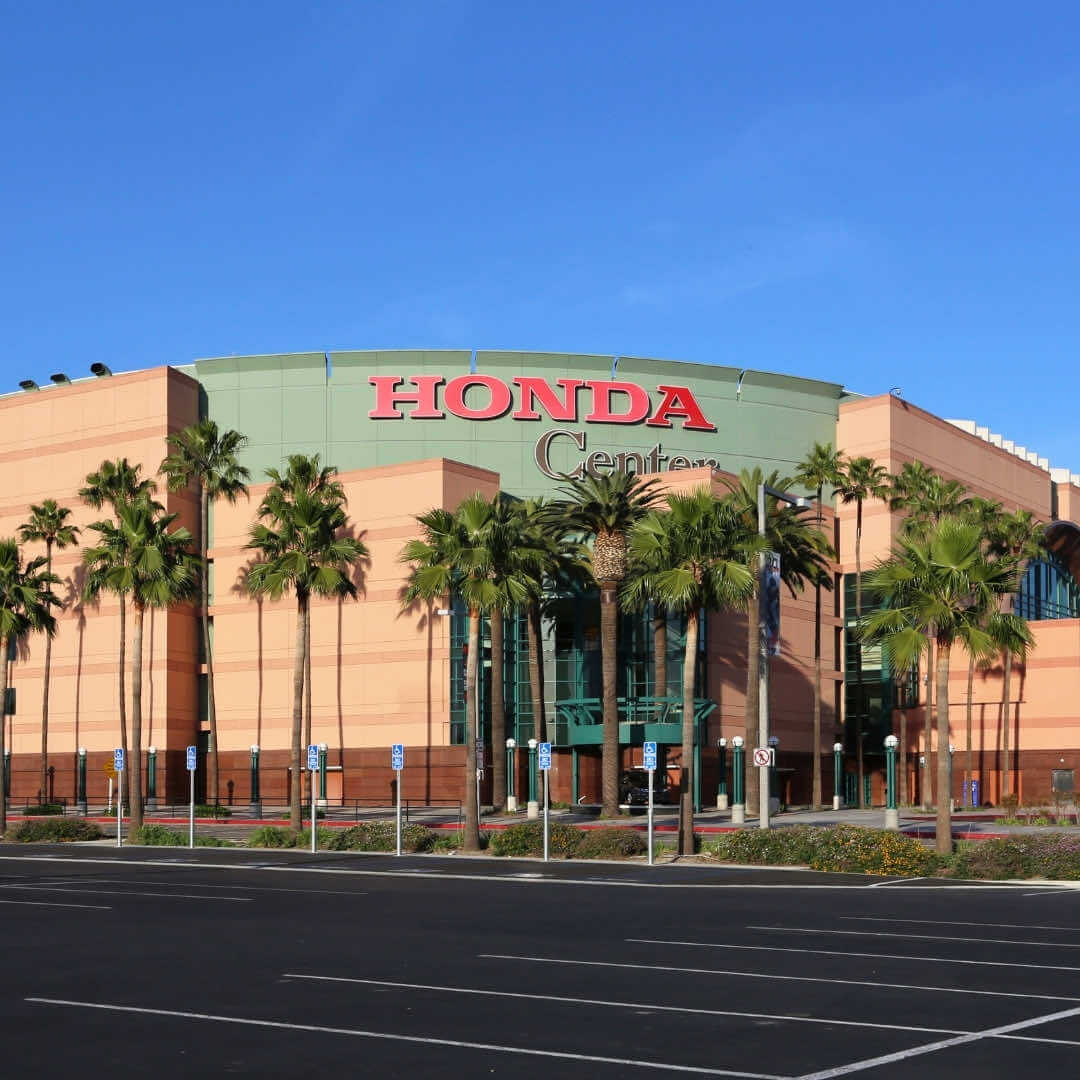 Honda Center in Anaheim, California during the daytime.